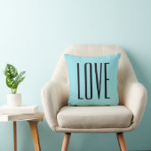 Coussin Typographie moderne Turquoise Blue Love (Chaise)