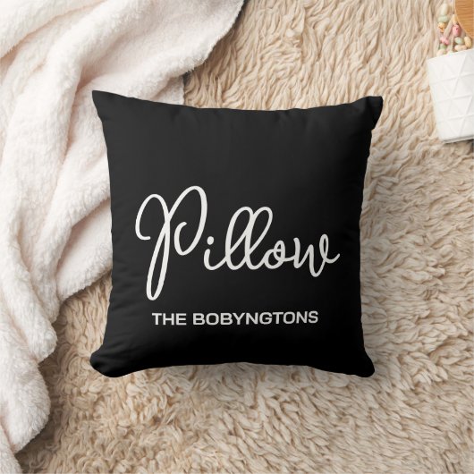 Coussin Typographie noir blanc calligraphie monogramme drô (Couverture)