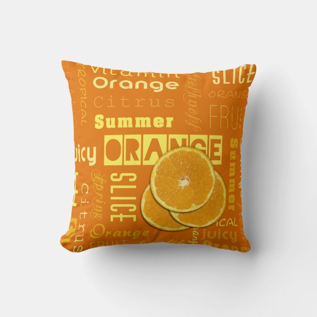 Coussin Typographie orange moderne Fruit Slice (Recto)