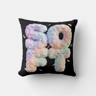 Coussin Typographie pastel de nuage doux esthétique mignon