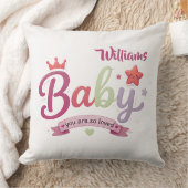 Coussin Typographie personnalisée pour bébé mignon (Couverture)