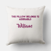 Coussin Typographie personnalisée pour bébé mignon (Verso)
