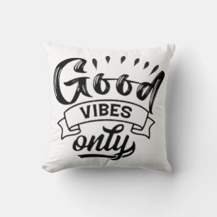 Coussin Typographie Pinceau Good Vibes Only