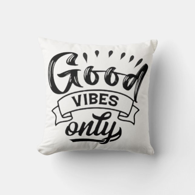 Coussin Typographie Pinceau Good Vibes Only (Recto)