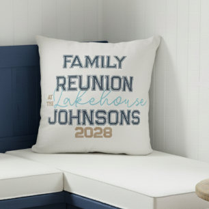 Coussin Typographie rétro de la famille de Lake house