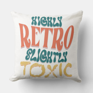 Coussin Typographie Rétro Haute en Couleur Légèrement Toxi