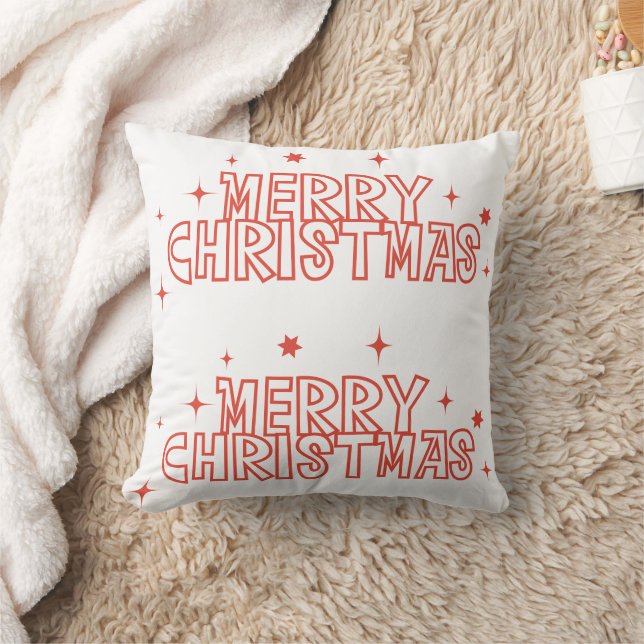 Coussin Typographie Rétro Joyeux Noël (Couverture)