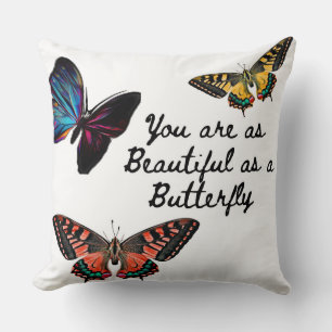 Coussin Typographie tendance papillon coloré été