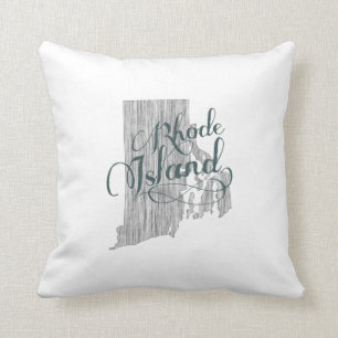 Coussin Typographie Vintage de l'île de Rhode