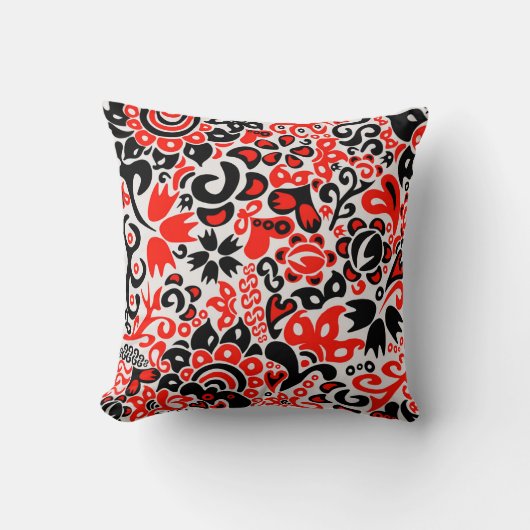 Coussin Ukrainian ethnic folk art floral pattern absrtact (Recto)