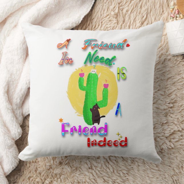 Coussin Un ami dans le besoin est un véritable ami (Couverture)