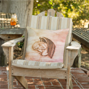 Coussin Un Ange endormi sur les nuages des cieux