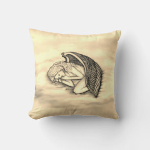 Coussin Un Ange endormi sur les nuages des cieux