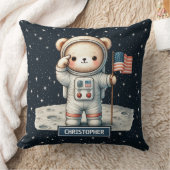 Coussin Un astronaute douillet à l'ours en peluche lance l (Couverture)