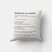 Coussin Un autre jour au paradis poème noir blanc (Verso)