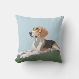Coussin Un Beagle magnifique assis