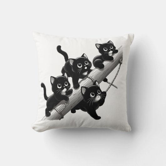 Coussin Un beau et mignon design pour les petits chats noi (Recto)
