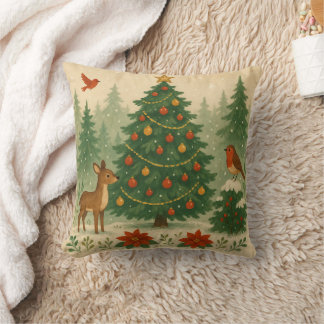 Coussin Un beau sapin de Noël dans la nature