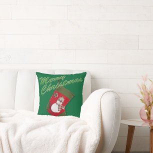 Coussin Un bonhomme de neige sur le feu vert