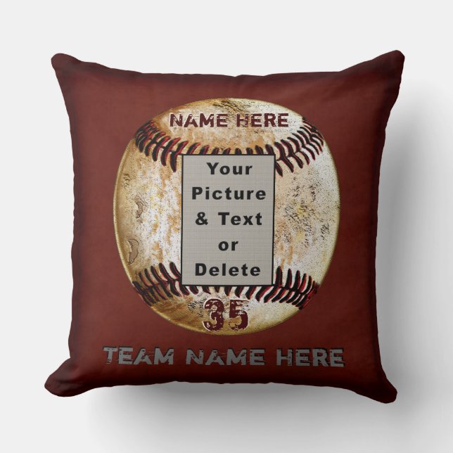 Coussin Un cadeau personnalisé unique au baseball (Recto)