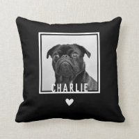 Un Carlin blanc noir moderne Un chien de coeur Nom