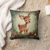 Coussin Un cerf caricaturé mignon dans une couronne de fêt (Couverture)