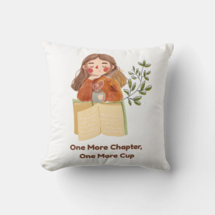 Coussin Un chapitre de plus, une tasse de plus   Amateur d