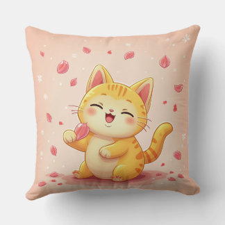 Coussin un chat souriant