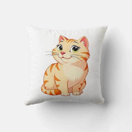 Coussin un chat tabby orange (Verso)