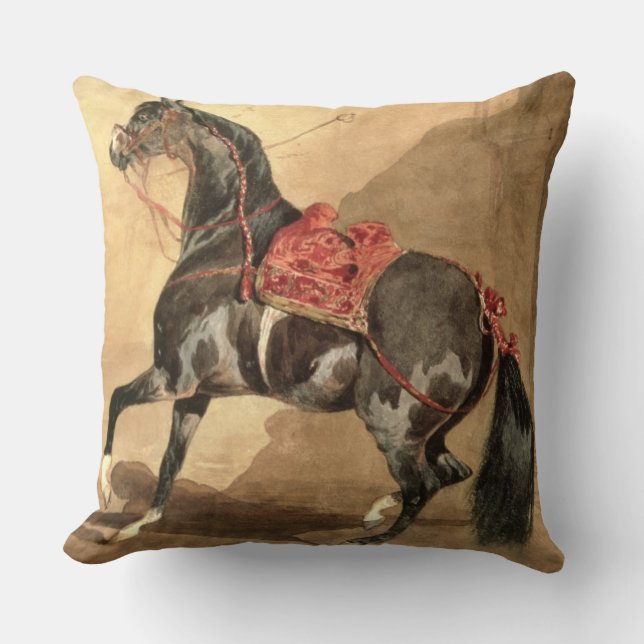 Coussin Un cheval Arabe (la semaine fixé sur le papier) (Recto)