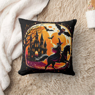 Coussin Un Cheval D'Halloween Dramatique Se Rendre Sous Un