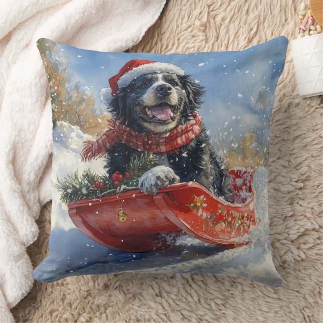 Coussin Un chien de Terre-Neuve dans la corniche laissez-l (Couverture)