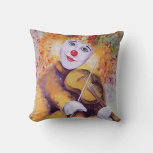 Coussin Un clown doux jouant du violon