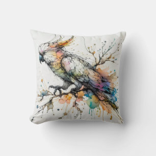 COUSSIN UN COCKATOO JETER UN COULEUR
