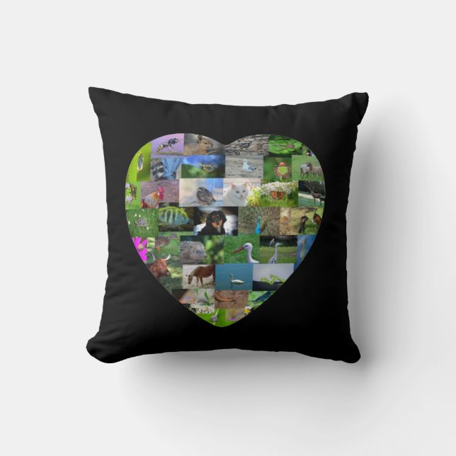 Coussin Un cœur pour les animaux (Recto)