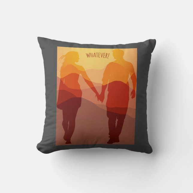 Coussin Un couple romantique qui se tient la main (Recto)