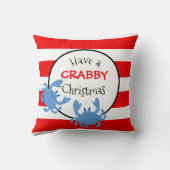 Coussin Un crabby de Noël, une bande marine rouge (Verso)