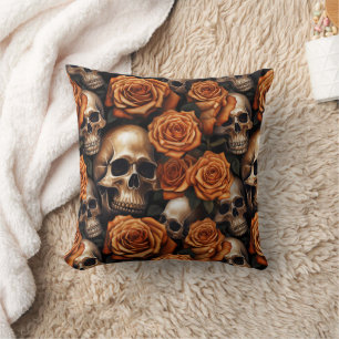 Coussin Un crâne et une série Rose 9