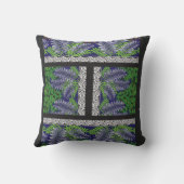 Coussin un design de motif vert et jaune (Verso)