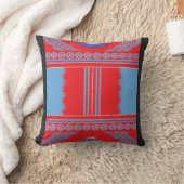 Coussin un design d'un motif rouge et bleu (Couverture)