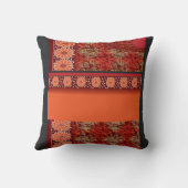 Coussin un design d'un motif rouge et or (Verso)