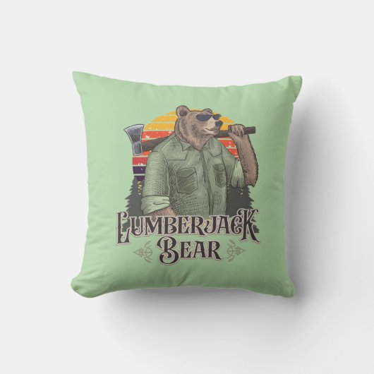 Coussin Un drôle de puzzle avec un ours dessiné (Recto)