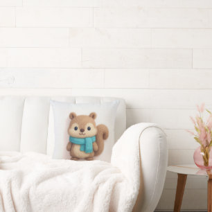 Coussin Un écureuil bien senti portant une écusson confort