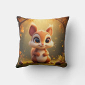 Coussin Un écureuil en caricature adorable dans une forêt (Verso)