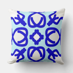 Coussin Un élégant design classique en tissu bleu et blanc