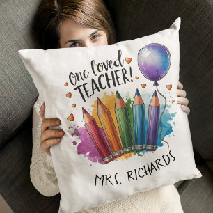 Coussin Un enseignant aimé Cadeau de Merci personnalisé