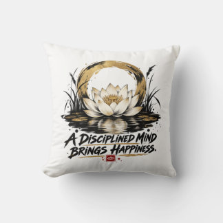 Coussin Un esprit discipliné apporte le bonheur Lotus Thro