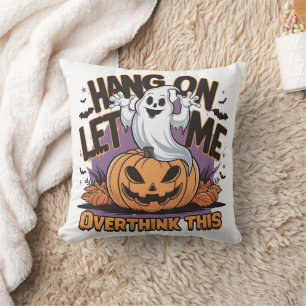 Coussin Un fantôme d'Halloween joyeux au-dessus d'un citro