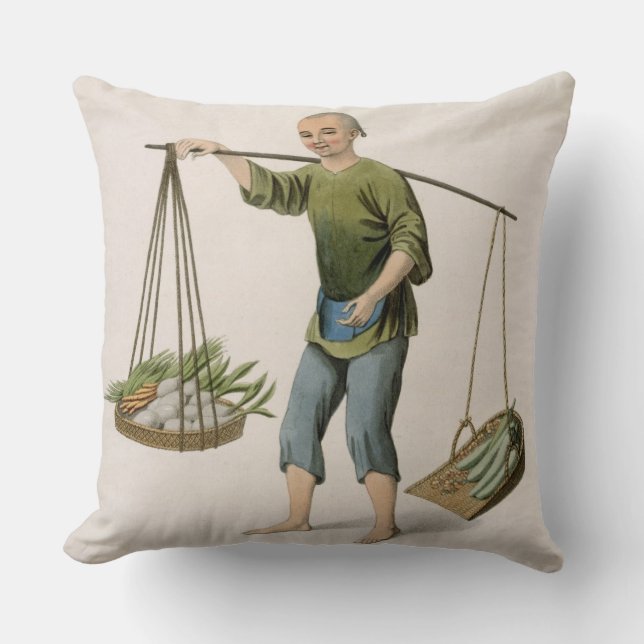 Coussin Un garçon avec des légumes, plaquent 54 'des (Recto)