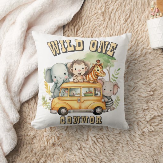 Coussin Un garçon sauvage anniversaire animaux safari (Couverture)